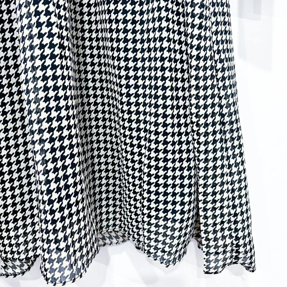 TOMMY HILFIGER Houndstooth Midi Dress NWT Long Sleeve Size 14 - Picture 6 of 10